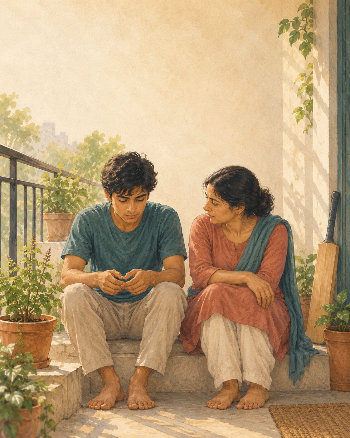 Anita and Kabir, a calm talk on an ordinary Sunday.