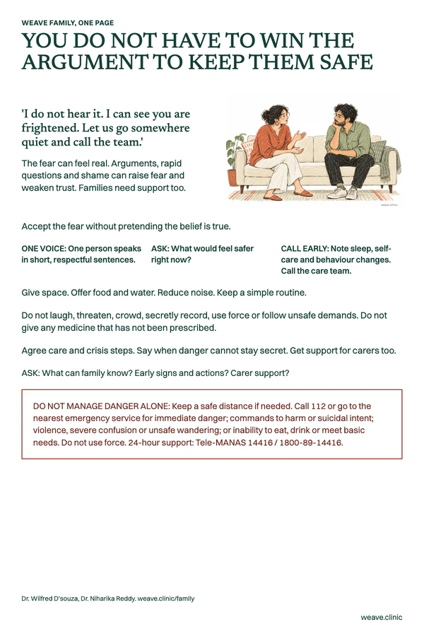 One-page guide: You do not have to win the argument. Two adults sit together and talk.