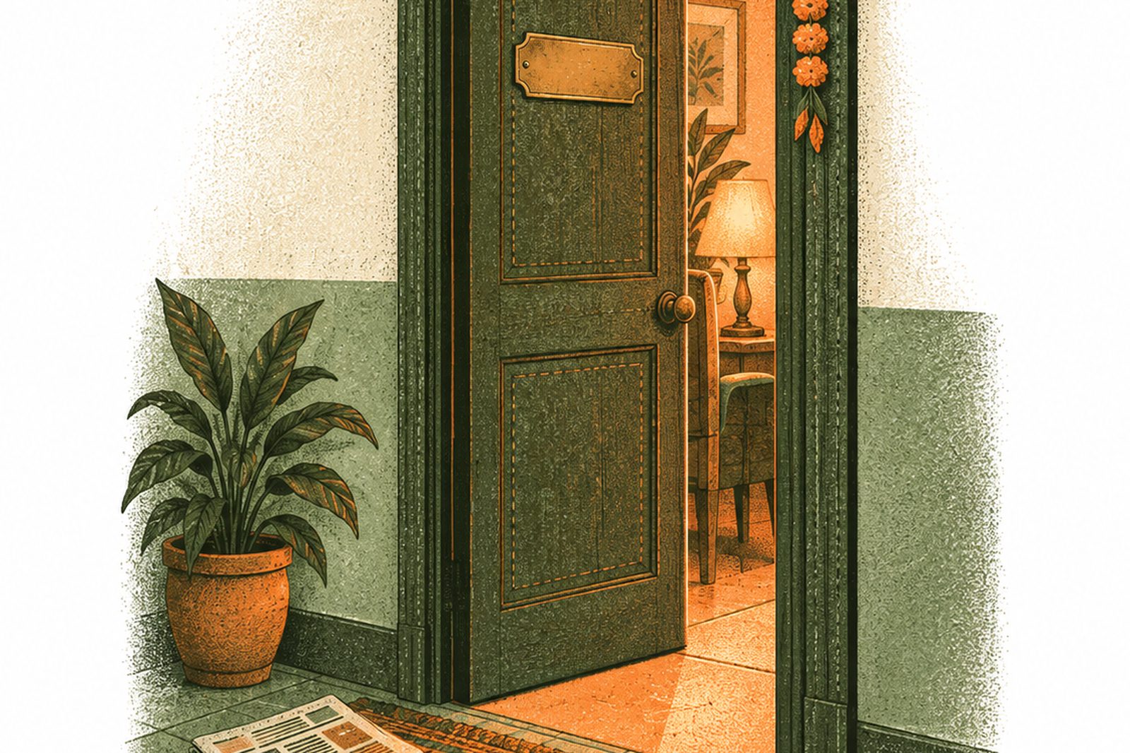 An open consulting-room door, with room for a private conversation.
