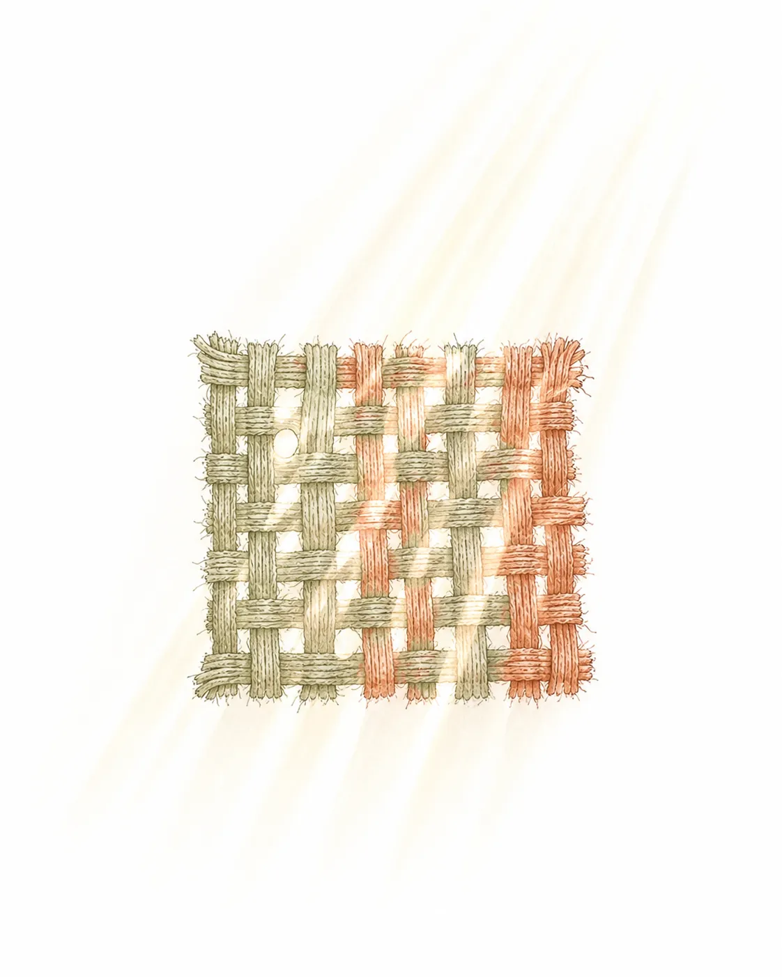 Handwoven cloth held up to daylight
