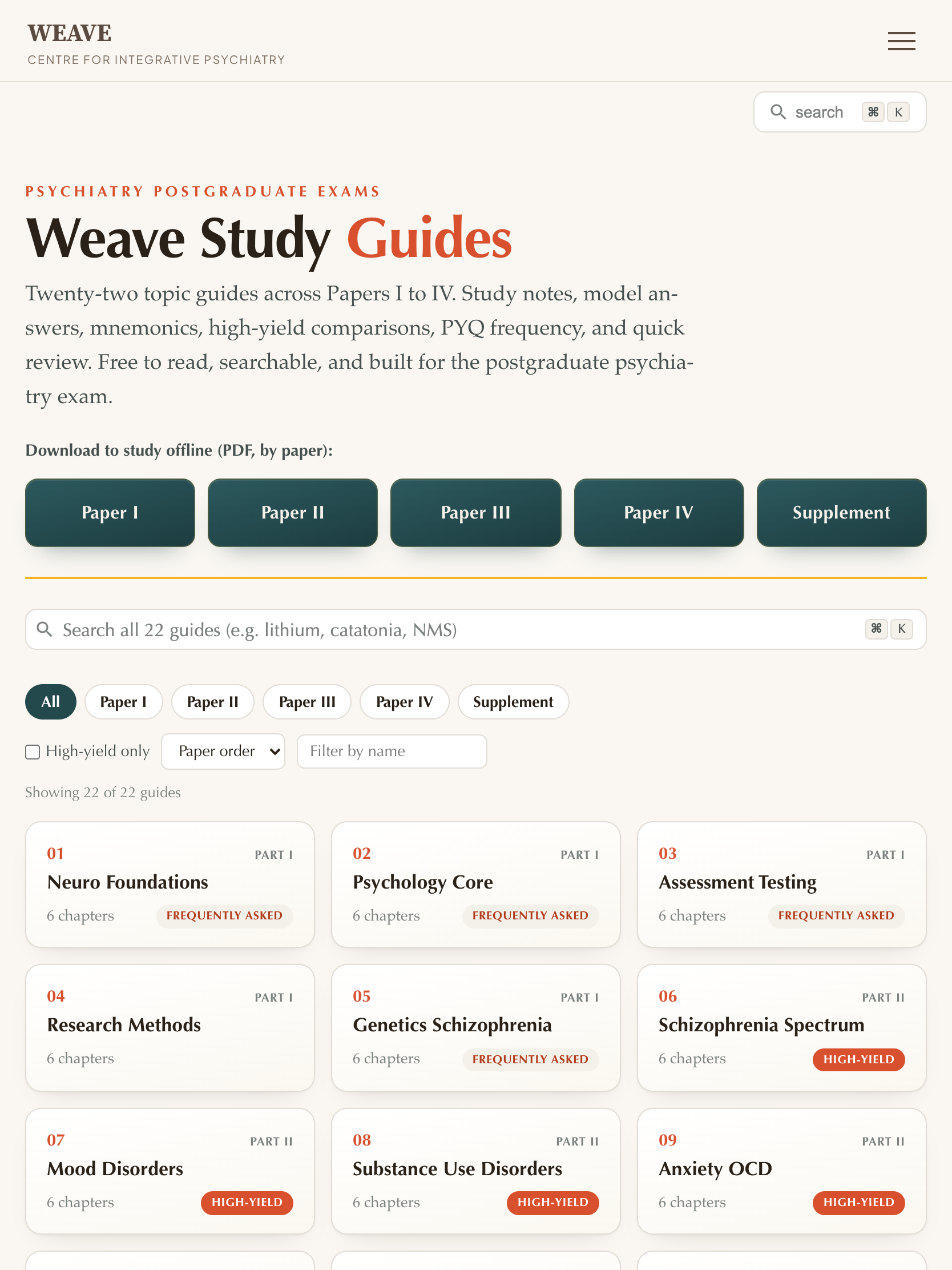 weave.clinic study guides on an iPad